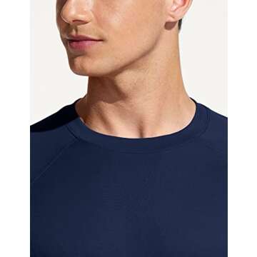 TSLA Men's Rashguard Swim Shirt with UPF 50+ Sun Protection