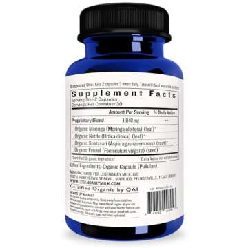 Legendairy Milk Milkapalooza Lactation Supplement for Breastfeeding Moms, Increase Breast Milk Supply with Organic Moringa, Fennel, Nettle, & Shatavari, Vegan Postpartum Essentials Fenugreek-Free 60ct