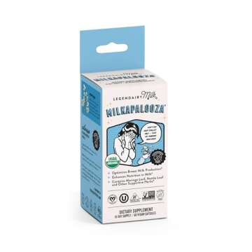 Legendairy Milk Milkapalooza Lactation Supplement for Breastfeeding Moms, Increase Breast Milk Supply with Organic Moringa, Fennel, Nettle, & Shatavari, Vegan Postpartum Essentials Fenugreek-Free 60ct