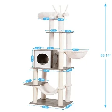Stylish Hey-Brother Wooden Cat Tree for Adventurous Cats