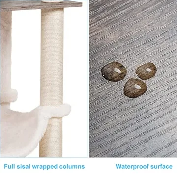 Stylish Hey-Brother Wooden Cat Tree for Adventurous Cats