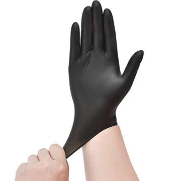 SwiftGrip Disposable Nitrile Exam Gloves, Black Nitrile Gloves Disposable Latex Free for Medical, Co...