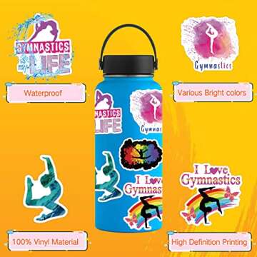 Gymnastics Stickers 100PCS Gymnastics Gifts,Gymnastics Gifts for Girls,Gymnastics Stickers for Water...