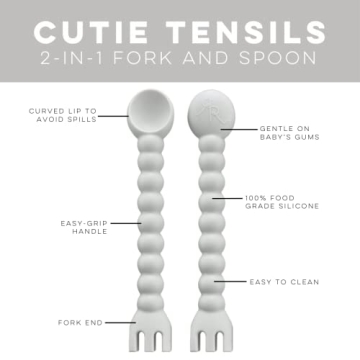 Ryan & Rose Cutie Tensils Baby Fork Spoon Set for Self-Feeding