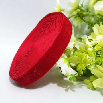 Qingxii Decorr Wedding Christmas Valentine's Day Gift Box DIY Craft Decor Velvet Ribbon (Red, 5/8''x...