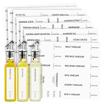 Stylish and Durable Oil & Vinegar Labels - Organize Your Kitchen!