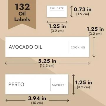 Talented Kitchen Oil & Vinegar Labels for Stylish Organization