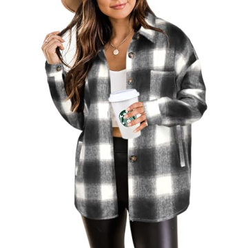 Beaully Women's 2024 Fall Plaid Shacket Jacket - Chic and Warm Outerwear