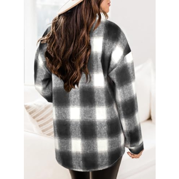 Beaully Women's 2024 Plaid Shacket for Fall and Winter