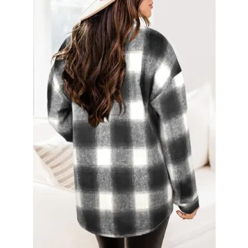 Beaully Women's 2024 Plaid Shacket for Fall and Winter