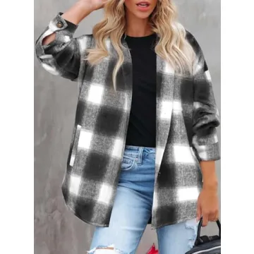 Beaully Women's 2024 Plaid Shacket for Fall and Winter