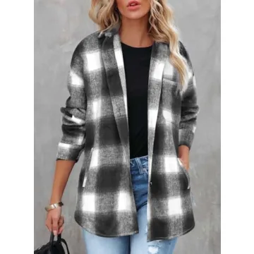 Beaully Women's 2024 Plaid Shacket for Fall and Winter