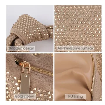 Elegant ELDA Knotted Handbag with Rhinestones for Women