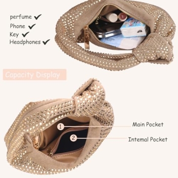 Elegant ELDA Knotted Handbag with Rhinestones for Women