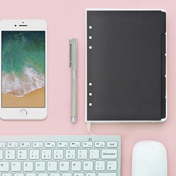 Bluecell Black Paper Dividers for 6-Hole Binders - 3 Sets