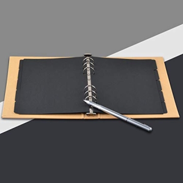 Bluecell Black Paper Dividers for 6-Hole Binders - 3 Sets