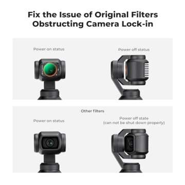K&F Concept Magnetic 4 Pack ND & CPL Filter Kit Compatible with DJI OSMO Pocket 3, CPL ND16 ND64 ND256 Polarizing Neutral Density Filters, Multi-Coated/HD Optical Glass/Gimbal Compatible