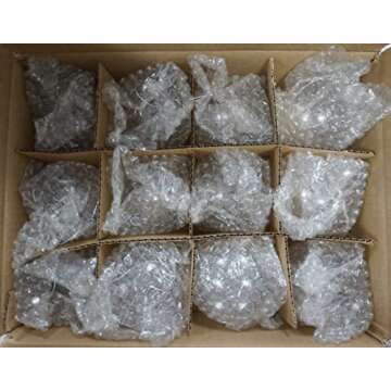 4E's Novelty 12 Pack 3.15 Inch Clear Glass Christmas Ornament Balls - Fillable Glass Ornaments for Crafts with Hanging Cord, Large 80mm Clear Ornament Balls for DIY, Glass Ornaments for Xmas Tree
