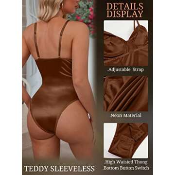 Dlsave Sexy Neon Corset Top for Women Deep V Neck Satin Bodysuit Going Out Tank Tops