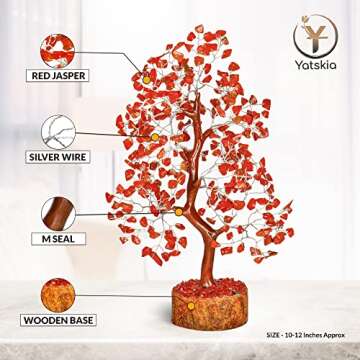 Red Jasper Crystals - Crystal Tree - Crystal Decor - Money Tree - Tree of Life Decor - Spirtual Things - Crystals and Stones - Room Decor - Desk Accessories - Bonsai Tree - Gemstones and Crystals