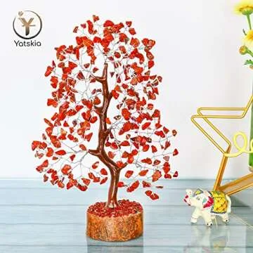 Handmade Red Jasper Crystal Tree for Home Decor and Wellness