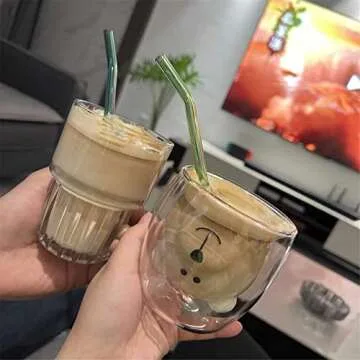 Colorful Reusable Glass Straws - Set of 10 for Every Occasion