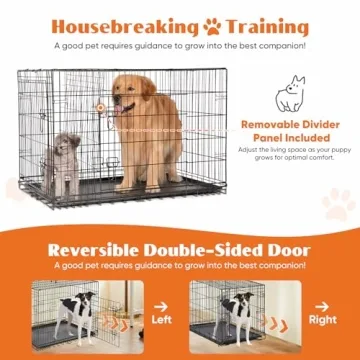 Sweetcrispy 24 Inch Double Door Folding Dog Crate