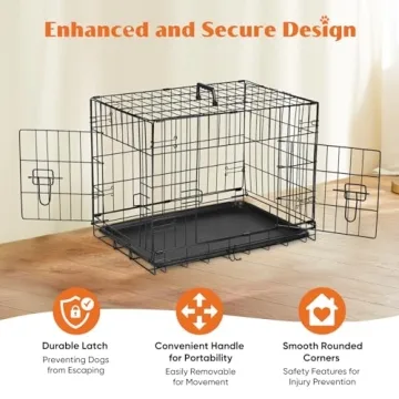 Sweetcrispy 24 Inch Double Door Folding Dog Crate