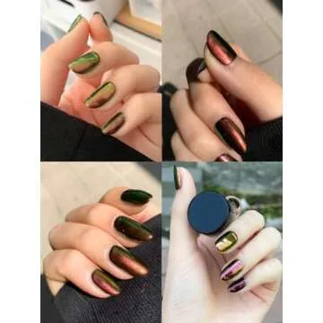 Chameleon Chrome Nail Powder Chrome Powder for Gel Nails,Nail Chrome Powder Shinning Chrome Pigment Mirror Glitter Chrome Powder for Nails Fine Glitter(8 Box)