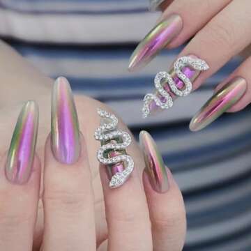 Chameleon Chrome Nail Powder Chrome Powder for Gel Nails,Nail Chrome Powder Shinning Chrome Pigment Mirror Glitter Chrome Powder for Nails Fine Glitter(8 Box)