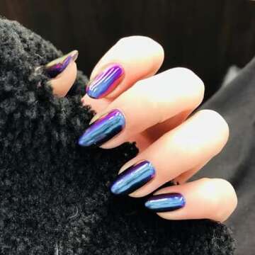 Chameleon Chrome Nail Powder Chrome Powder for Gel Nails,Nail Chrome Powder Shinning Chrome Pigment Mirror Glitter Chrome Powder for Nails Fine Glitter(8 Box)