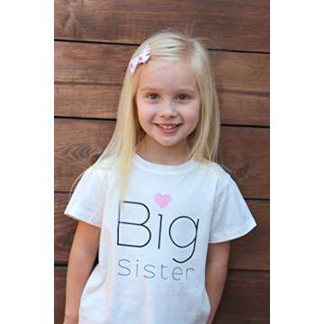 AWEHIRU Wild and Happy Big Sister T-Shirt T Shirt Older Sibling Reveal Pregnancy Announcement Tee Toddler Girl Pink 5T