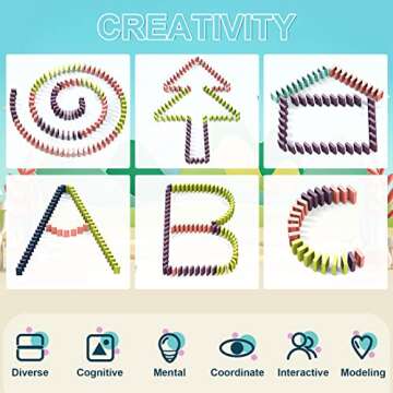 Geohee Dominoes Automatic Domino Train Toy Set - 180 Pcs, Creative Domino Train Blocks Set Building and Stacking Toy, Dominoes Automatically Rally Train Sets, Dominos Train Toys for Kids Age 3-12