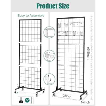 Buy AHOWPD Heavy-Duty Gridwall Display Stand with Wheels