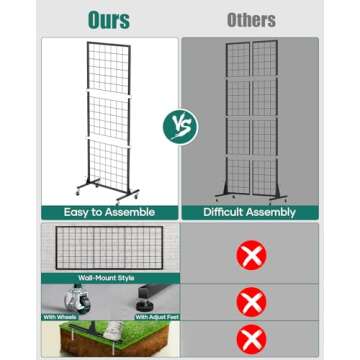 Buy AHOWPD Heavy-Duty Gridwall Display Stand with Wheels