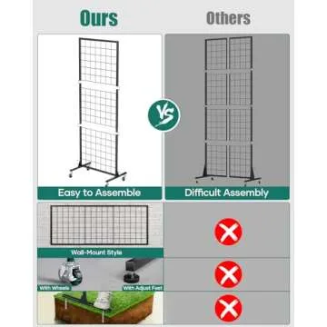 Buy AHOWPD Heavy-Duty Gridwall Display Stand with Wheels