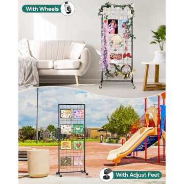 Buy AHOWPD Heavy-Duty Gridwall Display Stand with Wheels