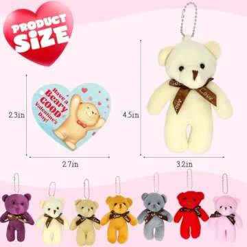 BCUEIDO Valentine's Day Gift Cards & Plush Bears - 28 Packs for Kids