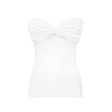 ISZPLUSH Women’s Tube Tops Sexy Y2K Strapless Sleevelss Sweetheart Neck Mesh Sheer See Through Slim Fit Club Party Cami Tanks Tops (as1, Alpha, x_s, Regular, Regular, White)