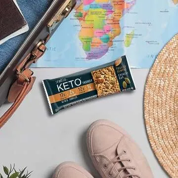:ratio KETO Friendly Crunchy Bars, Toasted Almond, Gluten Free Snack, 1.45 oz, 12 ct