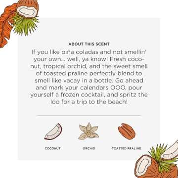 Poo-Pourri Before-You-Go Toilet Spray, Beach Bum, 1 Fl Oz Pocket Travel Size - Coconut, Orchid and Toasted Praline