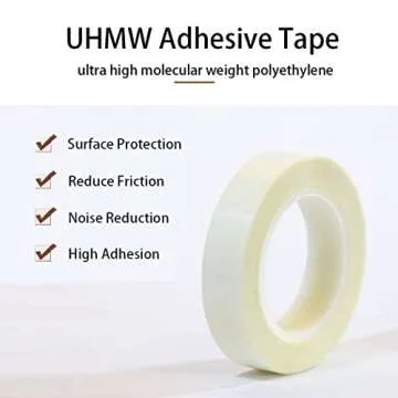 APT UHMW Polyethylene Tape - Durable, Impact Resistant, Noise Reduction for All Surfaces (1" x 18Yds...