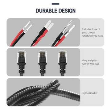 Xislet 16.5" Radar Detector Power Cord with Inline Fuse