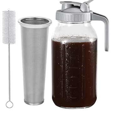 Cold Brew Coffee Maker, 64 Oz Glass Pitcher for Iced Beverages