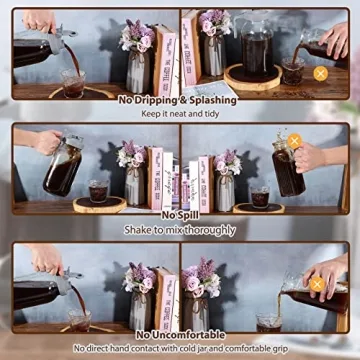 Cold Brew Coffee Maker, 64 Oz Glass Pitcher for Iced Beverages