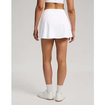 Soothfeel Tennis Skirts for Women High Waisted Golf Skirt with Shorts Pockets Workout Athletic Skort for Summer Casual (White, S)