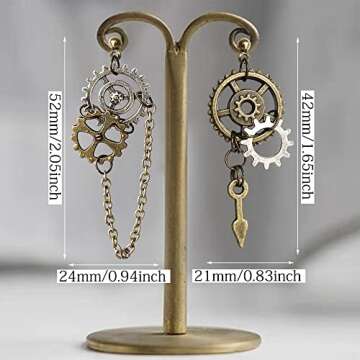 Unique Punk Steampunk Vintage Clockwork Dangle Drop Earrings Handmade Retro Clock Gear Earrings Anti...