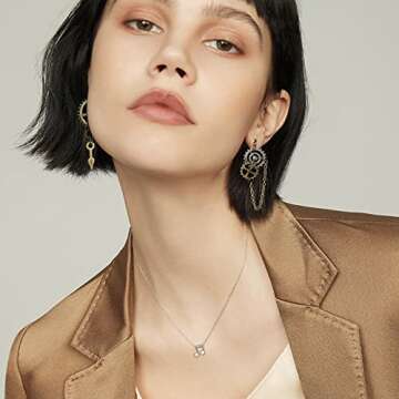 Unique Punk Steampunk Vintage Clockwork Dangle Drop Earrings Handmade Retro Clock Gear Earrings Antique Mix-tone Airplane Drop Earrings for Women Men Statement Halloween Jewelry Gifts (Bronze 6)