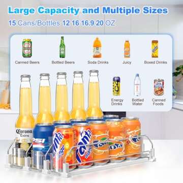 Gotvspt Adjustable Drink Organizer for Fridge Dispenser