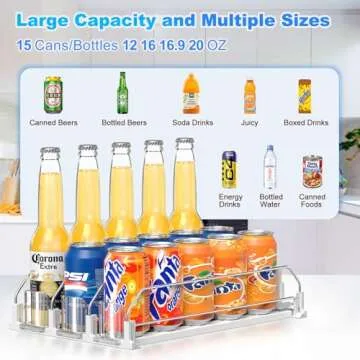 Gotvspt Adjustable Drink Organizer for Fridge Dispenser